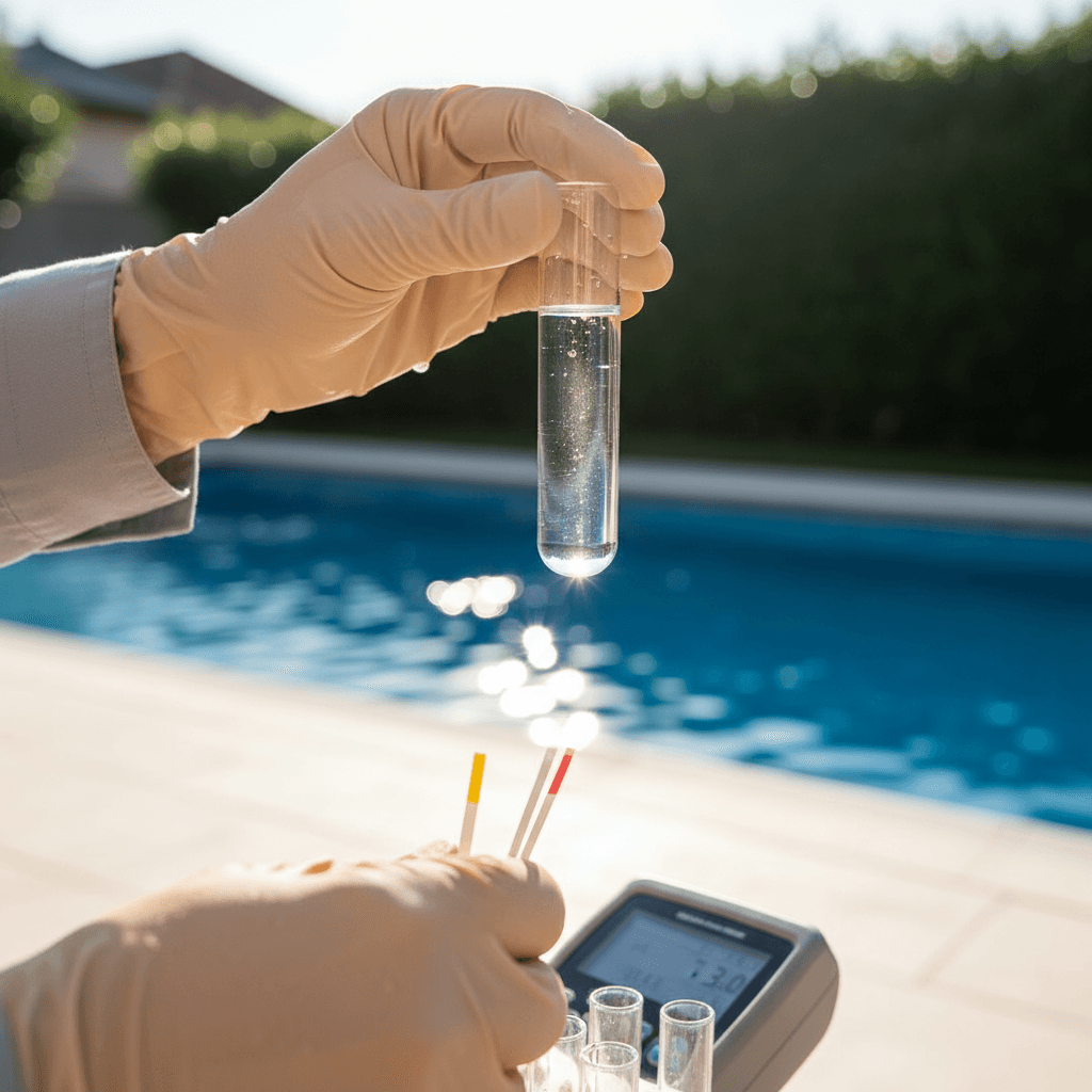 Water analysis being carried out on site